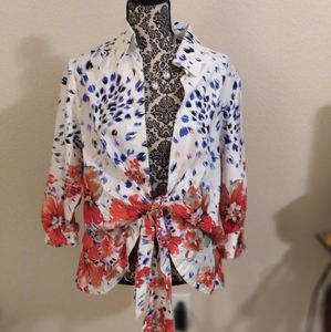 Floral Tie Blouse